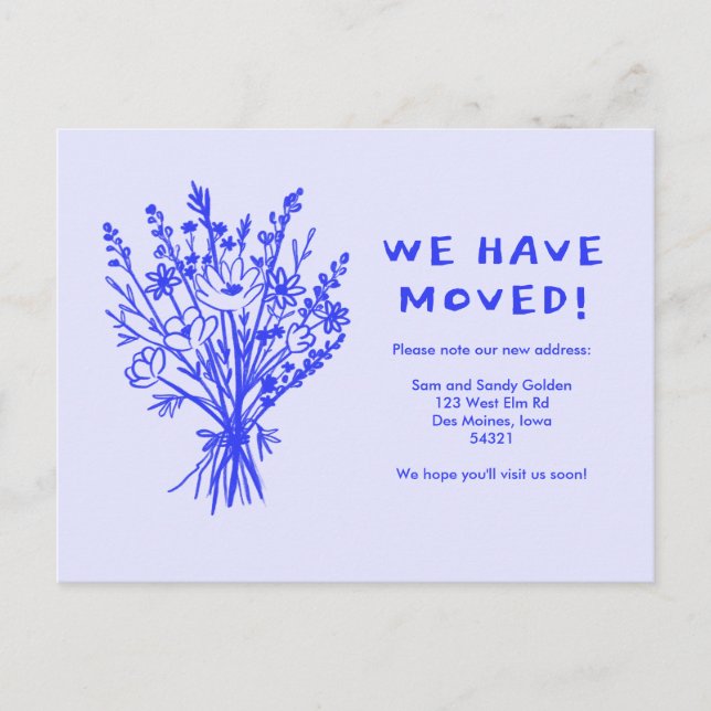 Cartão Postal MOVIMENTO ANÚNCIO BURACO Buquê de flor selvagem (Frente)