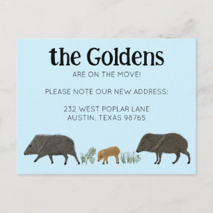 Cartão Postal MOVING ANNOUNCEMENT Javelina Family Southwest