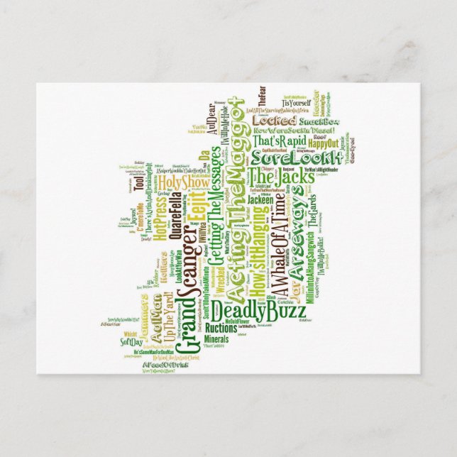 Cartão Postal Mpa irlandês do calão (Frente)