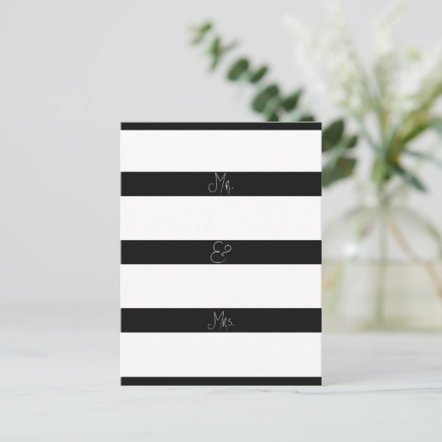 Cartão Postal Mr. & Mrs. Wedding Congratulations Marriage Card (Em pé/Frente)
