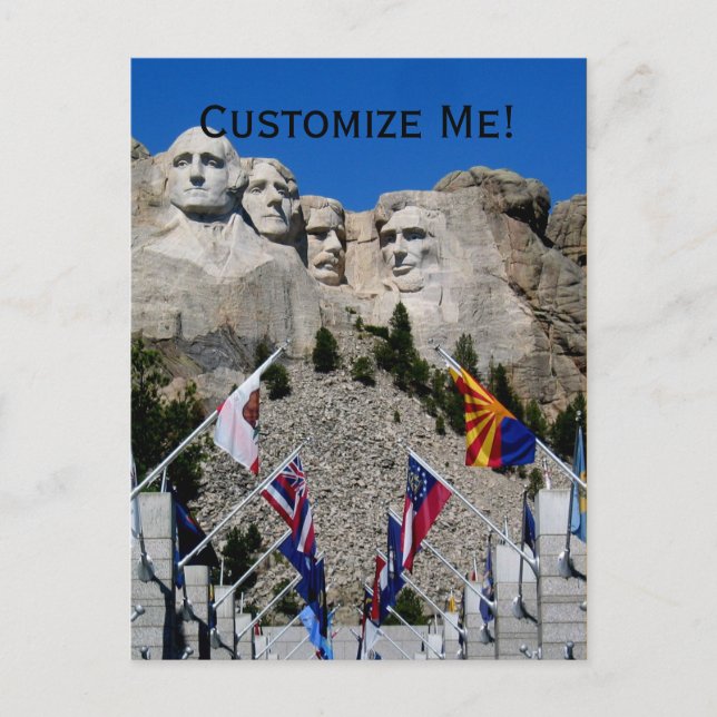 Cartão Postal Mt Rushmore Souvenir Personalizável (Frente)