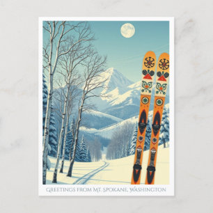 Cartão Postal Mt. Spokane, estância de esqui de Washington Cartã