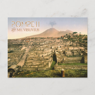 Cartão Postal Mt. Vesúvio e as ruínas de Pompeia em Itália