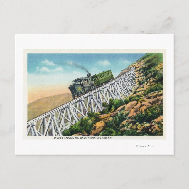 Cartão Postal Mt Washington Cog Rail, Escada de Jacob (Frente)