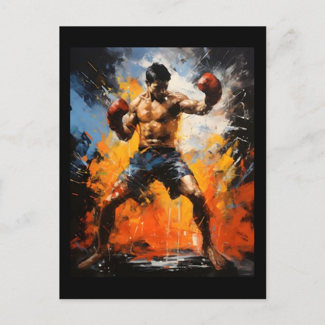 Cartão Postal Muay Thai Martial Arts Boxer Combate Esporte (Frente)