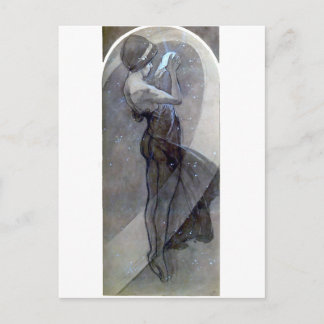 Cartão Postal mucha estrela do norte art nouveau deco