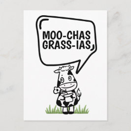 Cartão Postal Muchas Gracias Cow Pareciam Muitos Obrigados Engra