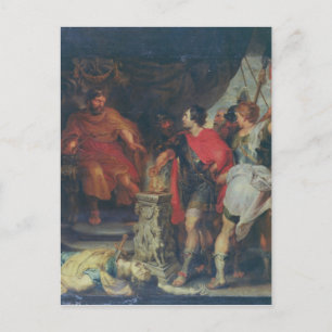 Cartão Postal Mucius Scaevola antes de Lars Porsena, c.1618-20