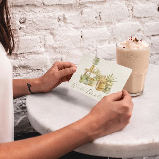 Cartão Postal Mudamos de endereço para Cozy Boho Watercolor
