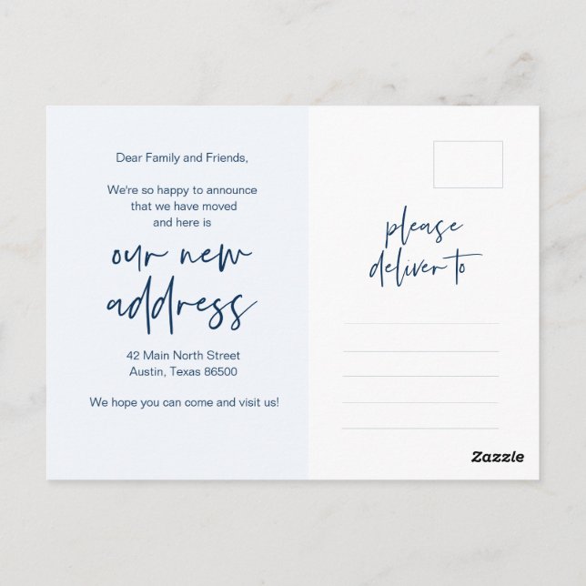 Cartão Postal Mudamos, novo anúncio de endereço residencial (Verso)