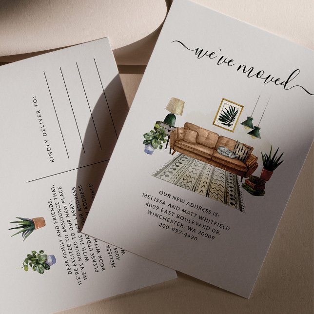 Cartão Postal Mudamos o anúncio de movimento do Chic Boho (Criador carregado)