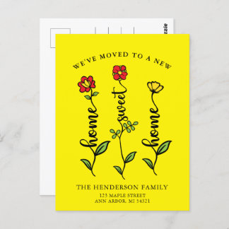 Cartão Postal Mudamos para casa doce Lar em movimento Anúncio