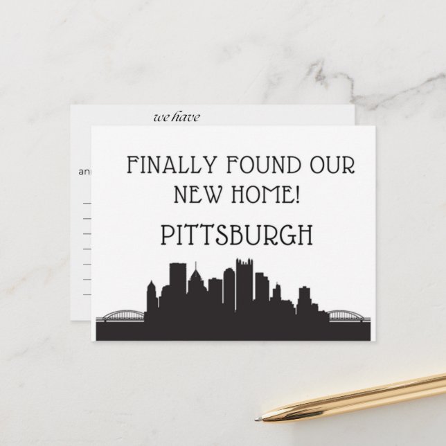 Cartão Postal Mudámos para Pittsburgh (Frente/Verso In Situ)