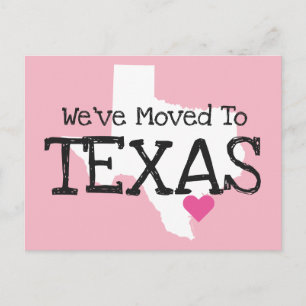 Cartão Postal Mudamos para Texas Pink Heart