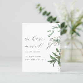 Cartão Postal Mudança bonito de endereço verde que movemos