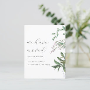 Cartão Postal Mudança bonito de endereço verde que movemos