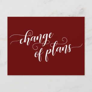 Cartão Postal Mudança da Borgonha Elegante de Planos Adiou Casam