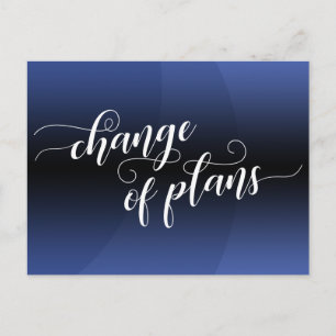 Cartão Postal Mudança da Curva Azul de Planos Adiada Casamento