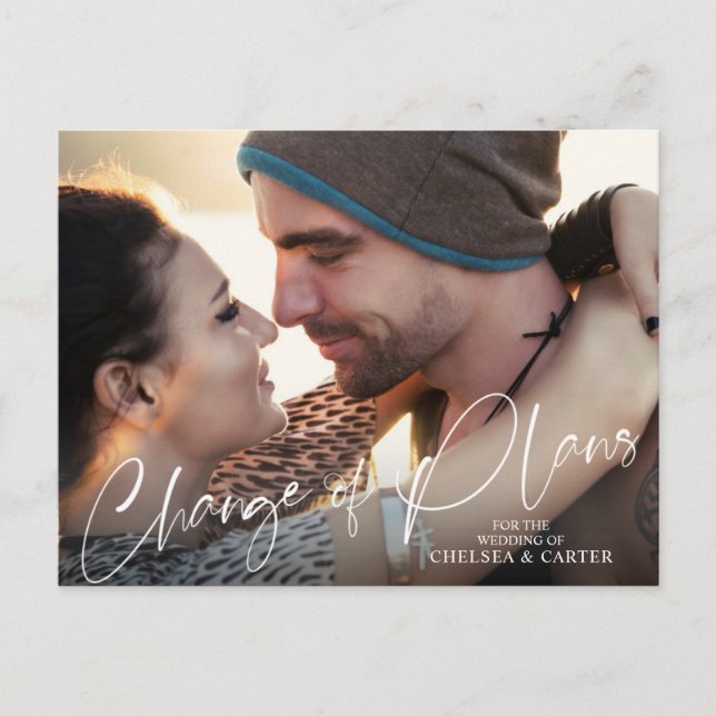 Cartão Postal Mudança de Casamento de Planos Foto de Script Mode (Frente)