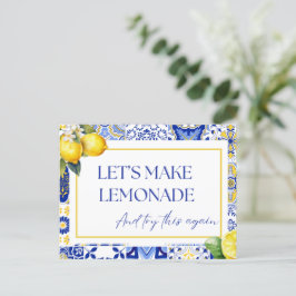 Cartão Postal Mudança de Data Adiada Cancelada Evento Limão