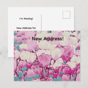 Cartão Postal Mudança de Endereço Beijo de Tulipa