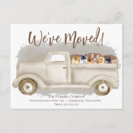 Cartão Postal Mudança de Endereço, Gatos, Anúncio de Caminhão de