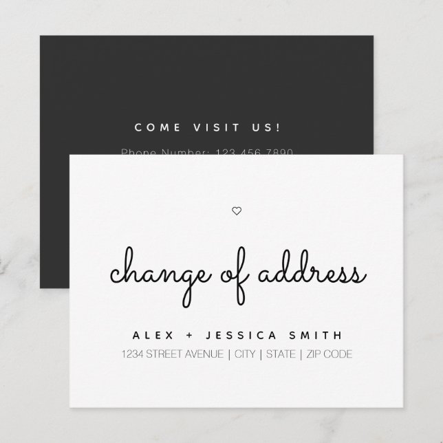 Cartão Postal Mudança de Endereço Nós nos Mudamos Fofo Simples (Frente/Verso)