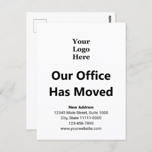 Cartão Postal Mudança de endereço preto e branco