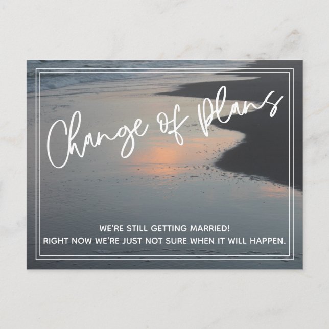 Cartão Postal Mudança de Foto em Praia de Planos Adiados de Casa (Frente)