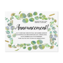 Mudança de Plano Elegante Adiada Cancelada