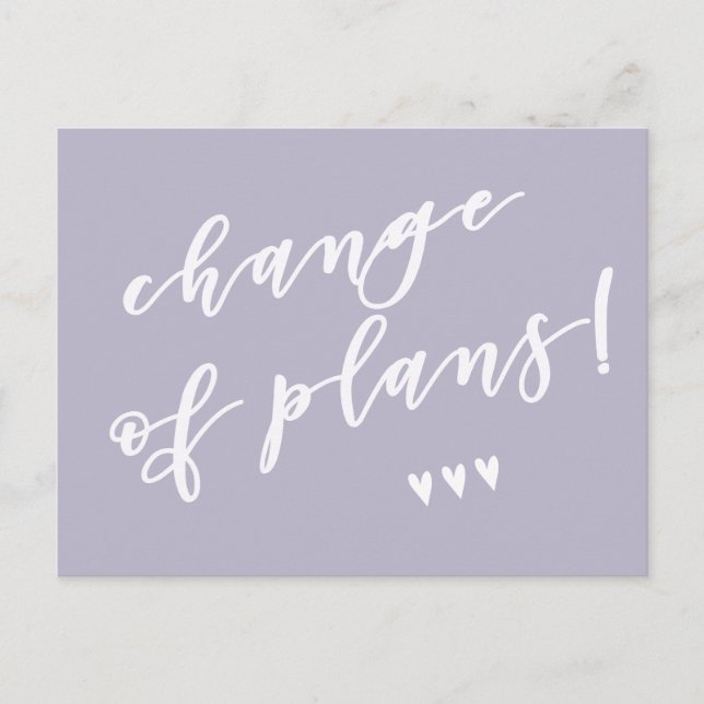 Cartão Postal Mudança de planos! Adiamento devido a Corona (Frente)