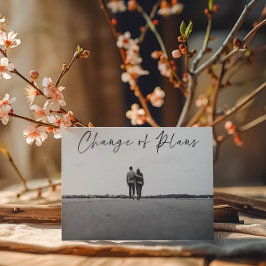 Cartão Postal Mudança de Planos Foto Casamento Mudança de Data
