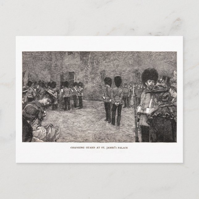 Cartão Postal Mudando Guarda na Rua. Palácio de James (Frente)