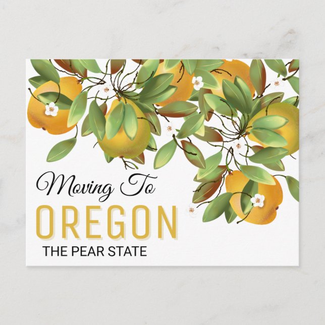 Cartão Postal Mudando para Oregon | Mudança de endereço (Frente)
