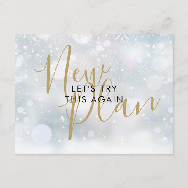 Cartão Postal Mudar a Data Novo Plano Roteiro Cancelado Inverno (Frente)