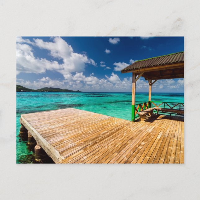 Cartão Postal Muelle en agua de la turquesa (Frente)