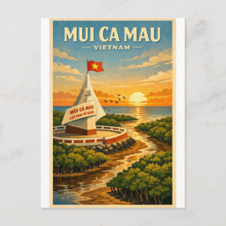 Cartão Postal Mui Ca Mau, Vietnam, in a classic retro