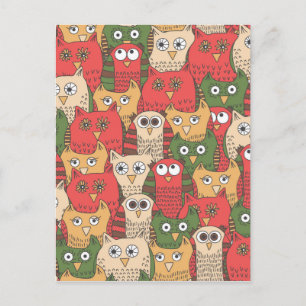 Cartão Postal Muitas corujas bonitas