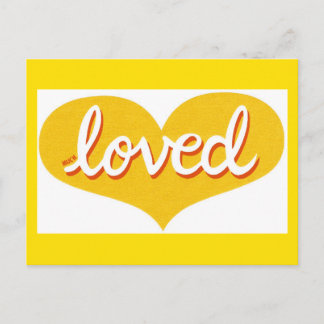 Cartão Postal MUITO AMADO - Coração de amor amarelo