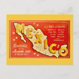 Cartão postal muito antigo do México