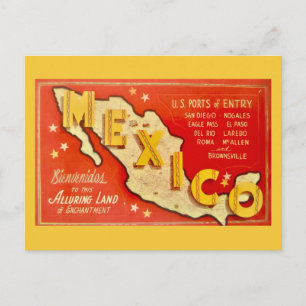 Cartão postal muito antigo do México