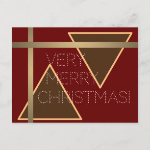 Cartão Postal Muito Feliz Natal, vermelho, dourado