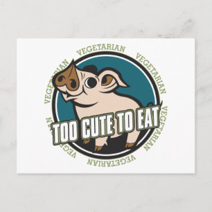 Cartão Postal Muito Fofo para Comer Porco