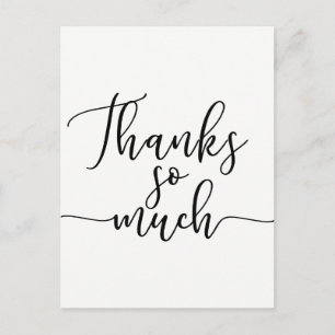 Cartão Postal Muito Obrigado Obrigado Tipo de Letra Moderna