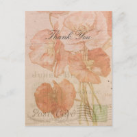 Muito Obrigado, Poppies Vermelhos Rosa Colagem Est