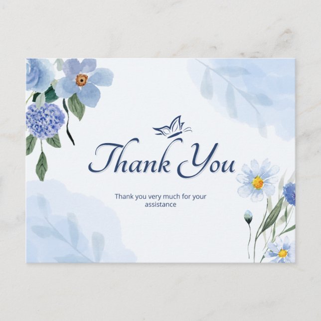 Cartão Postal Muito obrigado por sua ajuda  (Frente)