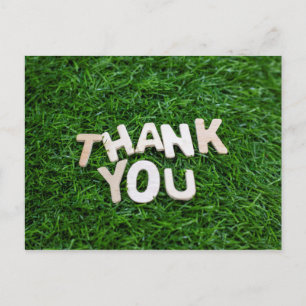Cartão Postal Muito obrigado por uma palavra sobre o fundo verde