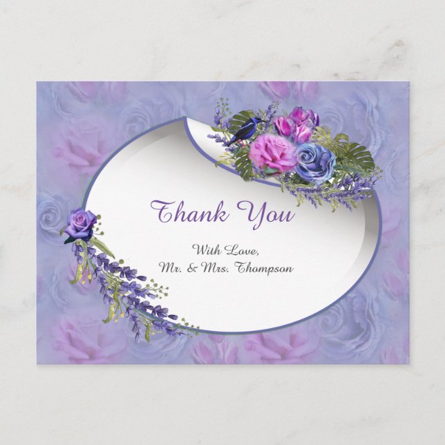 Cartão Postal Muito peri Aquarela,Rosas,Tulipas (Frente)