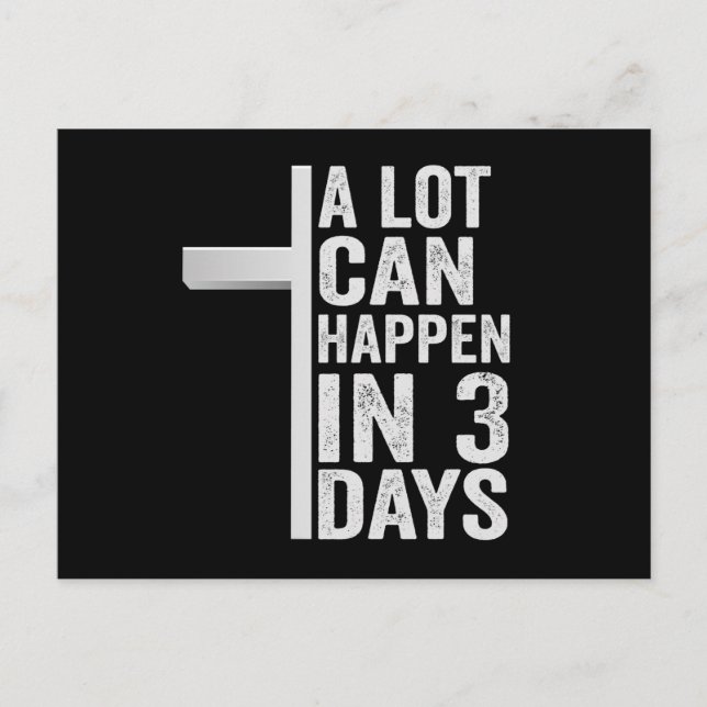 Cartão Postal Muito Pode Acontecer em 3 Dias Engraçado Domingo d (Frente)