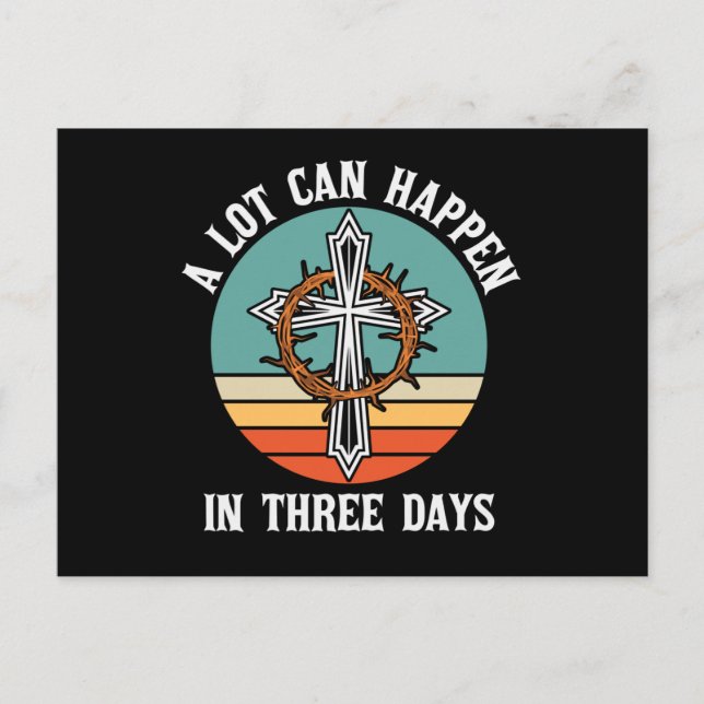 Cartão Postal Muito Pode Acontecer Em 3 Dias Páscoa Jesus Cristã (Frente)